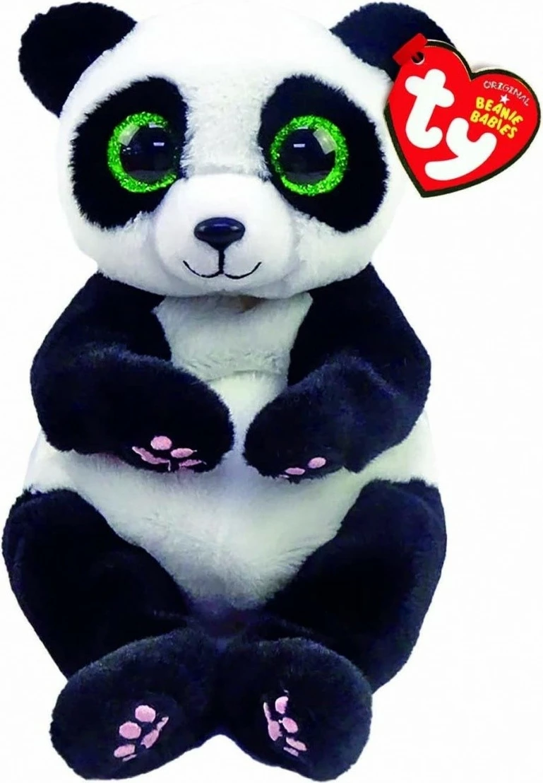 Lodër pelushi panda, TY, Ying 40542, 15 cm, bardh e zi