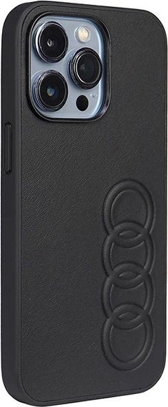 Mbështjellës Audi për iPhone 13 Pro / 13, 6.1", lëkurë sintetike, e zezë