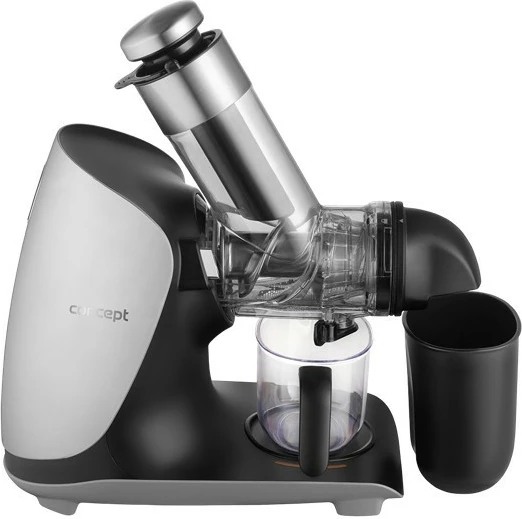 Shtrydhëse e ngadaltë frutash-perimesh, Concept Nutriboost LO7250, 200 W, 0.6 L, vidë çeliku inox, gryka 76 mm, 65 dB, e zezë/krom