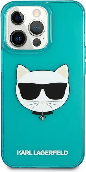 Mbështjellës Karl Lagerfeld KLHCP13LCHTRB për iPhone 13/13 Pro, 6.1", Choupette Head, Kaltër
