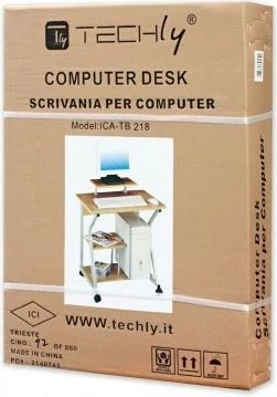 Tavolinë kompjuteri Techly 305700, druri, me rrota