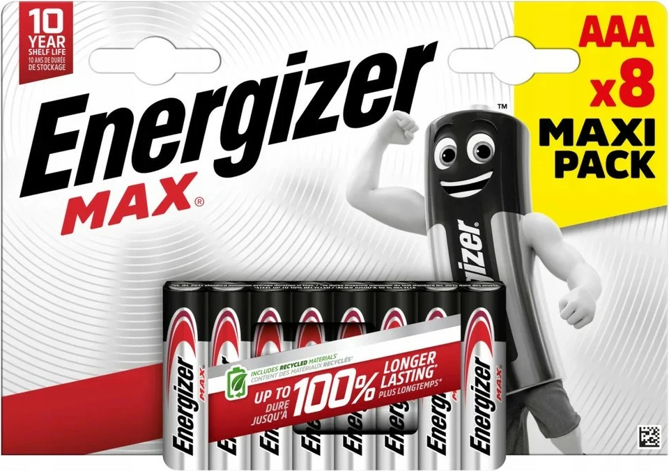 Bateri alkaline Energizer MAX LR03/AAA, 8 copë