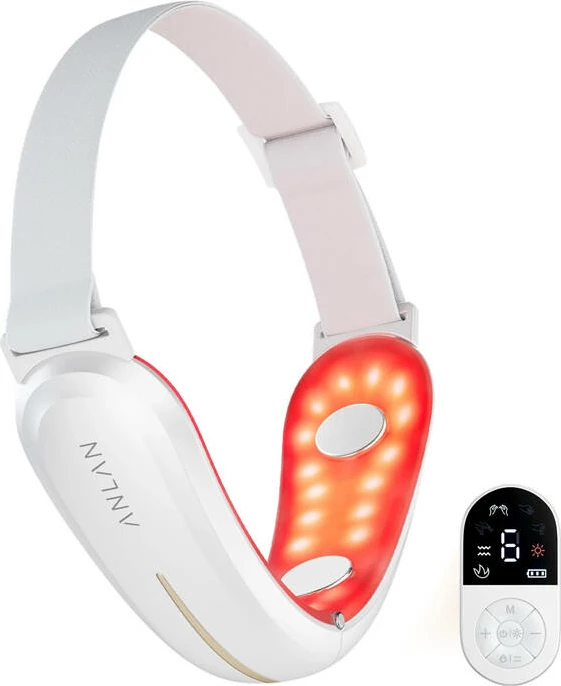 Pajisje për forcim fytyre ANLAN 01-AVLY41-02A, me EMS dhe terapi dritë, e bardhë