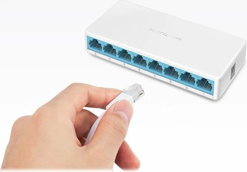 Switch Mercusys MS108, 8 porta, Fast Ethernet, i bardhë