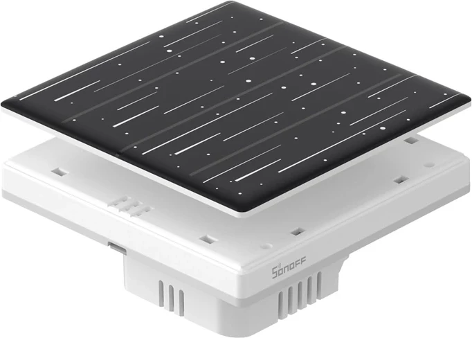 Kapak dekorativ Sonoff T5-4C-86-star për çelës të mençur me prekje, i zi