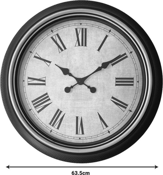 Orë muri Plasma Inart, ngjyrë e zezë antike dhe ari, D63.5x5.6cm