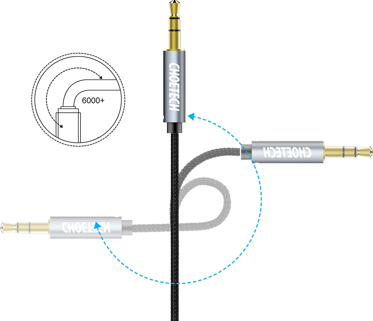 Kabllo audio Choetech AUX002, mini jack 3.5mm (mashkull-mashkull), 1.2m, e zezë