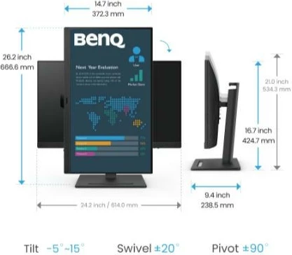 Monitor BenQ BL2790QT, 27", 2K QHD, IPS, 75Hz, USB-C, HDMI, i zi