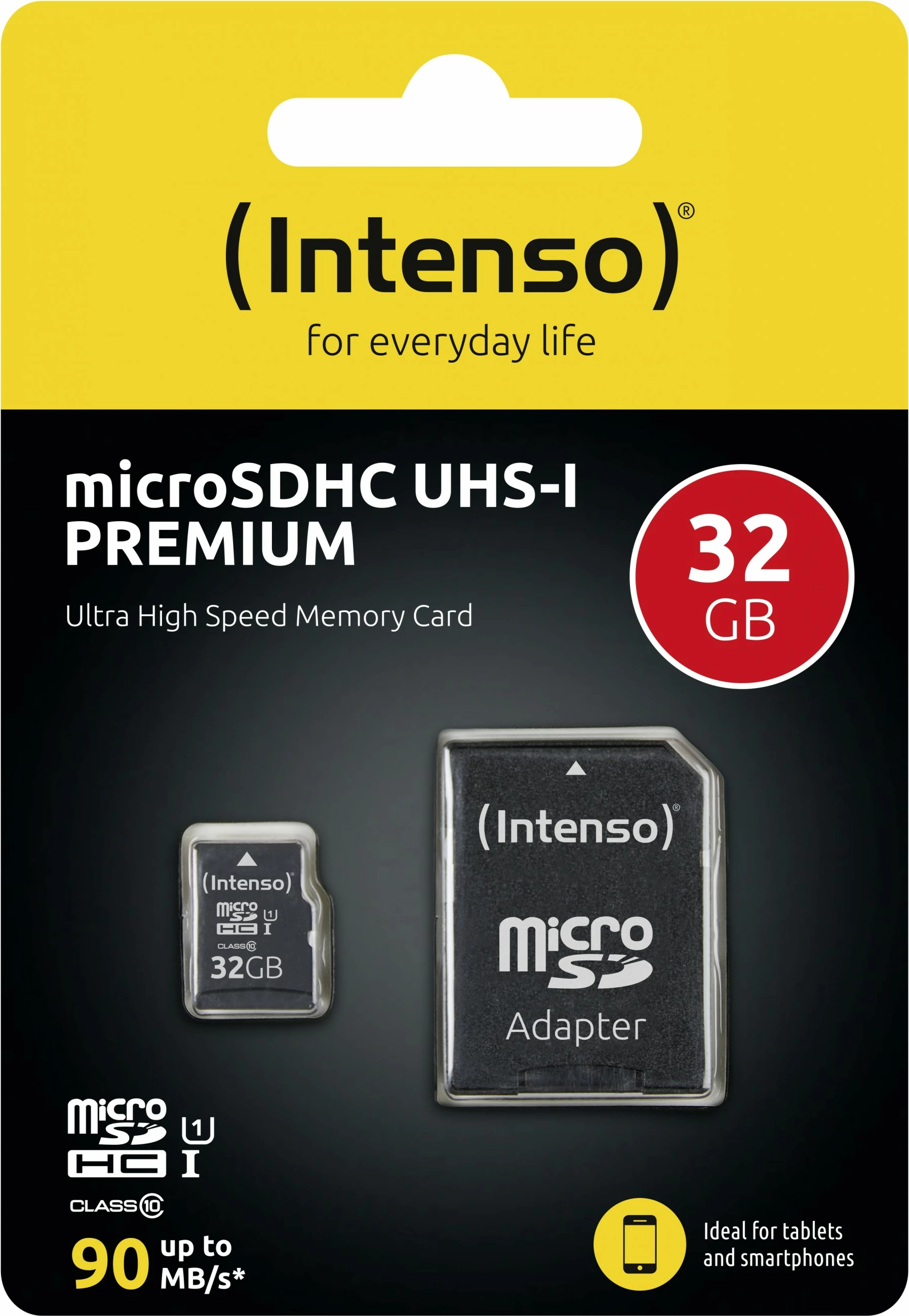 Kartelë MicroSDHC Intenso 32GB, Class 10, UHS-I, 90 MB/s