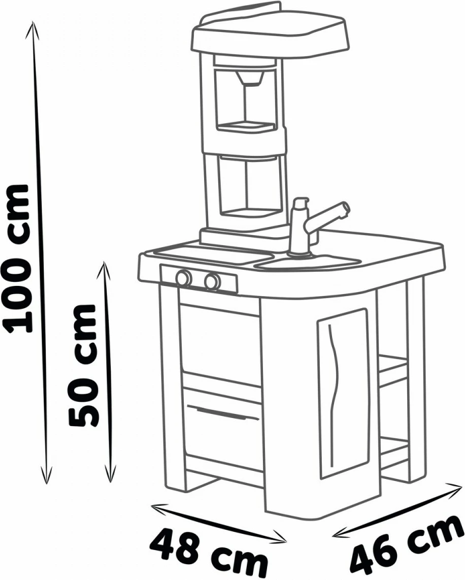 Kuzhinë lodër elektronike Smoby miniTefal Studio, plastikë, gri/bardhë, me aksesorë