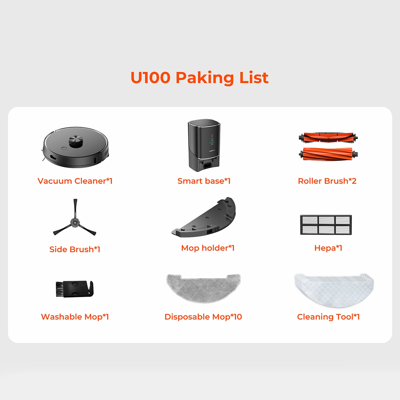 Robot pastrues UWANT U100 me mop, stacion mbushje/pastrimi, i zi