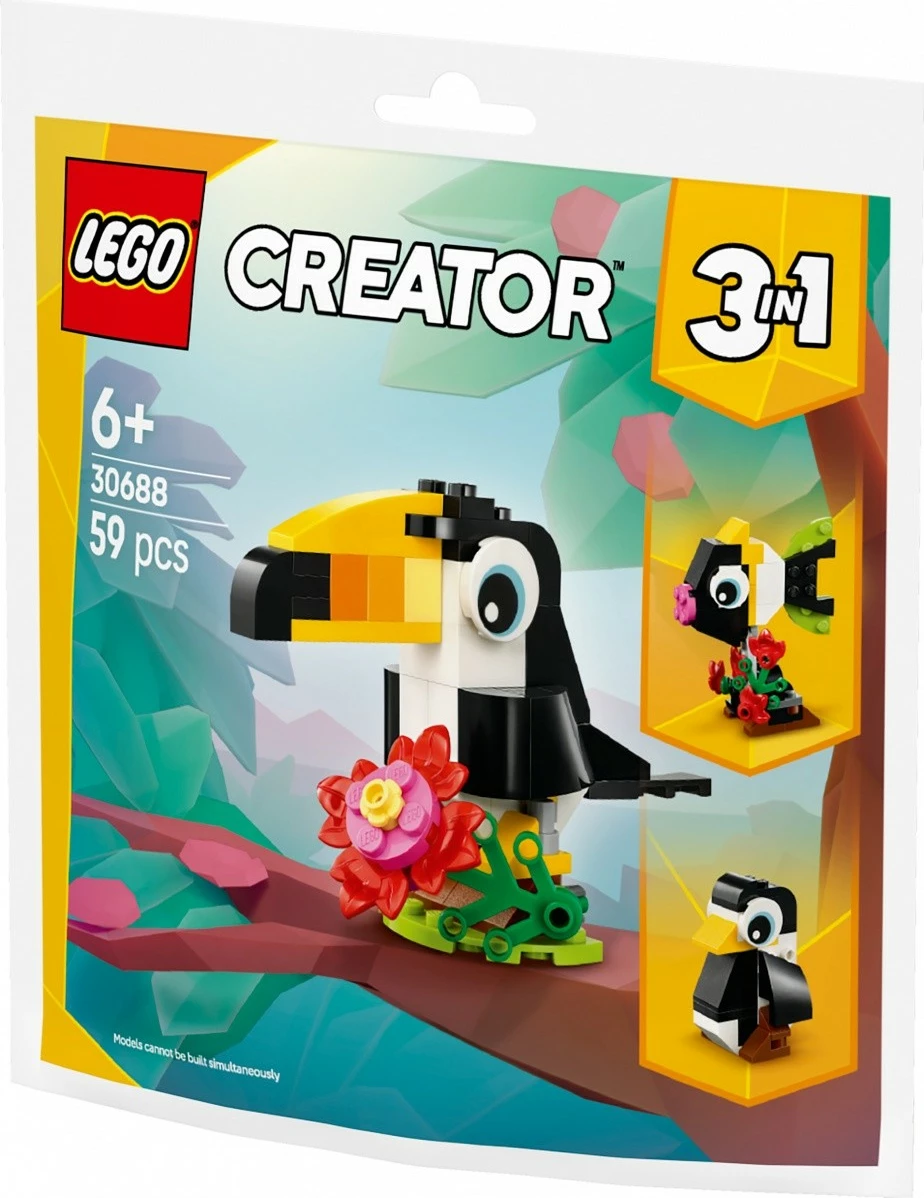 Set ndërtimi LEGO Creator 30688 Tropical Toucan, 59 pjesë, plastikë