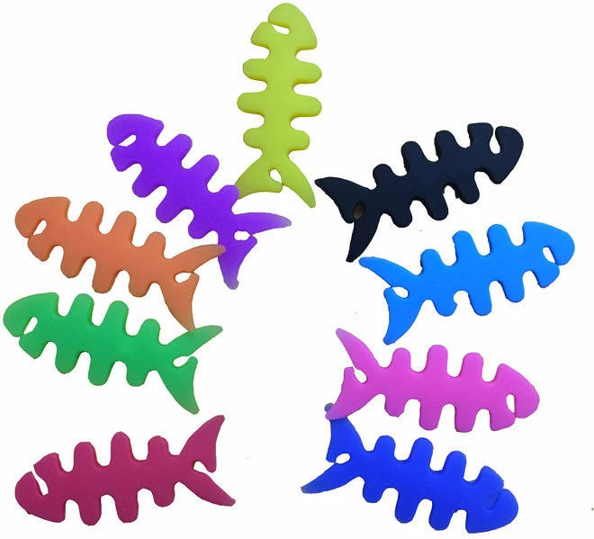 Mbështjellës kabllo për kufje Hurtel, formë peshku, plastikë, rozë