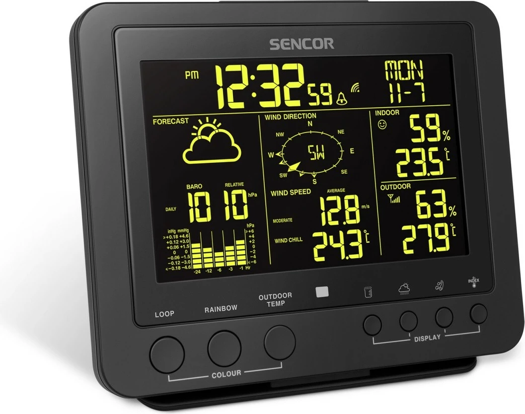 Stacion moti Sencor SWS 9700, ekran 5.8", sensor wireless 5-në-1, zi