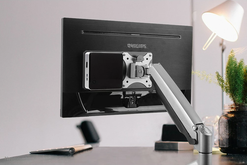 Mbajtës mini PC Neomounts THINCLIENT-01, universal, për monitor, 3 kg, VESA 75x75/100x100, zi