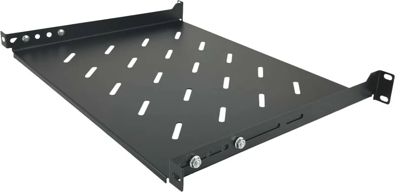 Raft fiks ALANTEC për kabinet 19", 1U, 350mm, i zi