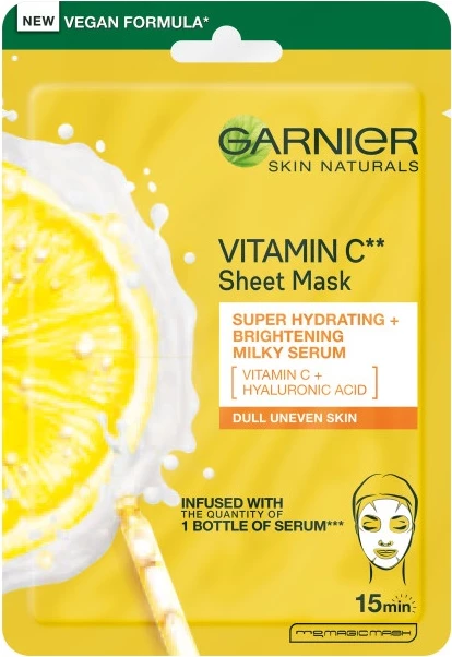 Maskë për fytyrë për femra Garnier Skin Naturals Vitamin C Sheet Mask 28g