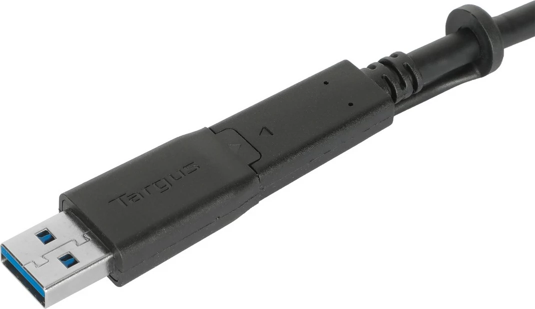 Kabllo USB-C Targus 1.8m, me adapter USB-A, e zezë