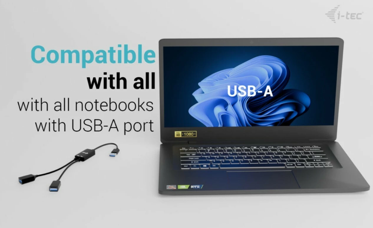 HUB USB-A i-tec U3CBLHUB2A, 2 porta, i zi