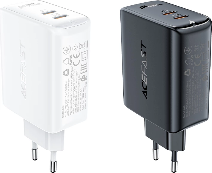 Karikues muri Acefast A29, 50W, 2x USB-C, GaN, i zi