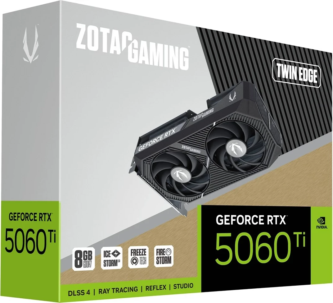Kartë grafike ZOTAC GAMING GeForce RTX 5060 Ti Twin Edge, 8 GB GDDR7, e zezë