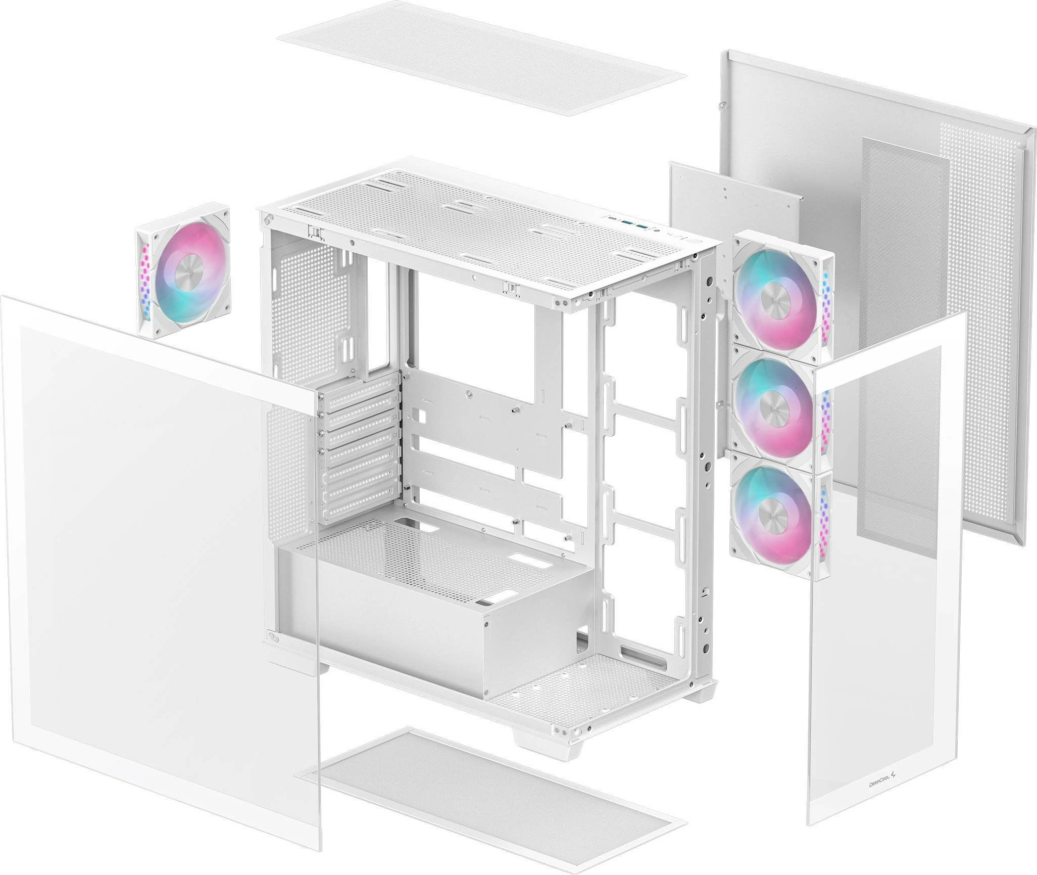 Kasë Deepcool CG580 4F WH, Midi Tower, ATX, RGB, e bardhë