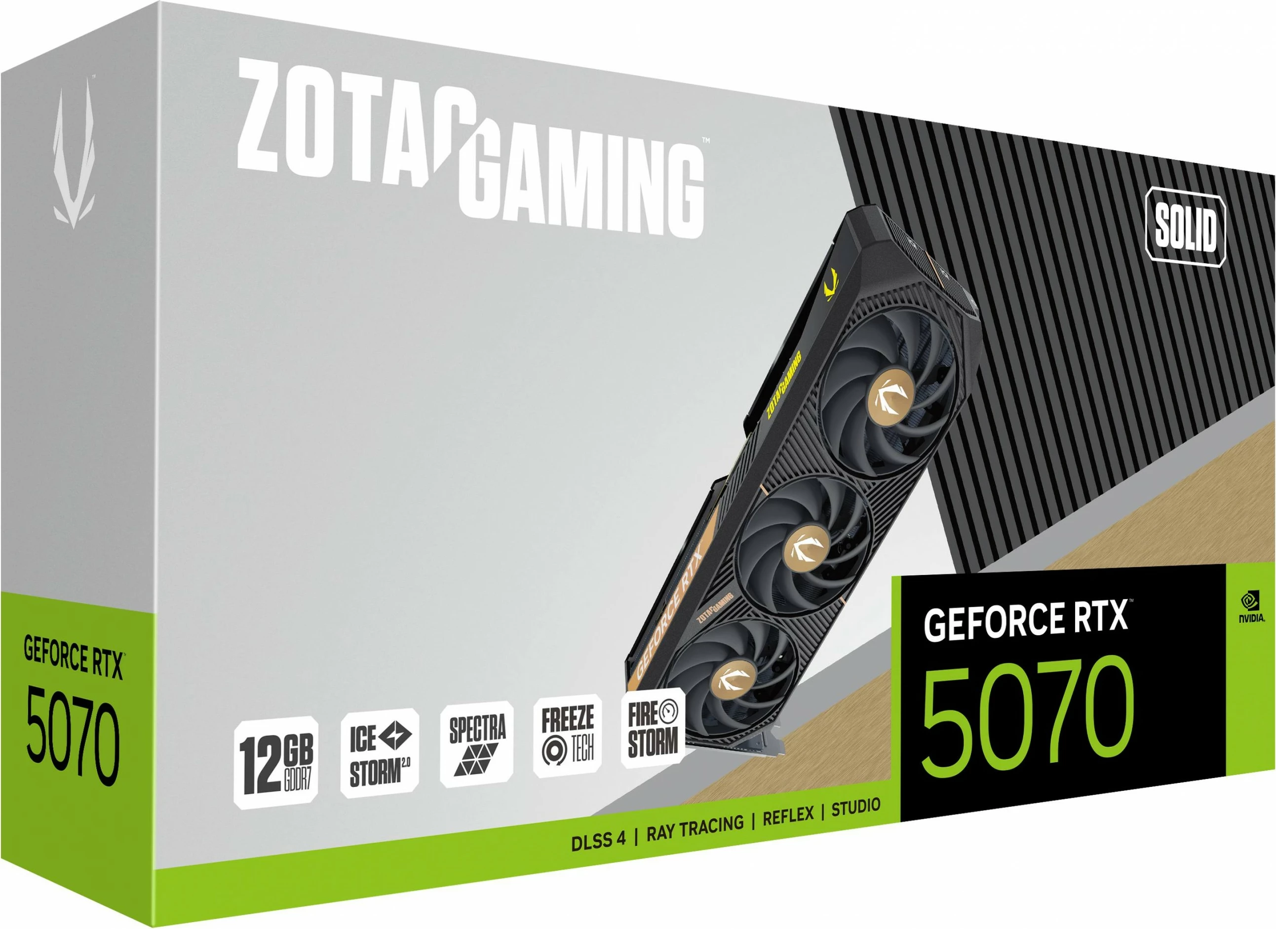 Kartelë grafike Zotac GeForce RTX 5070 SOLID, 12 GB, GDDR7, PCI Express x16 5.0, Multi