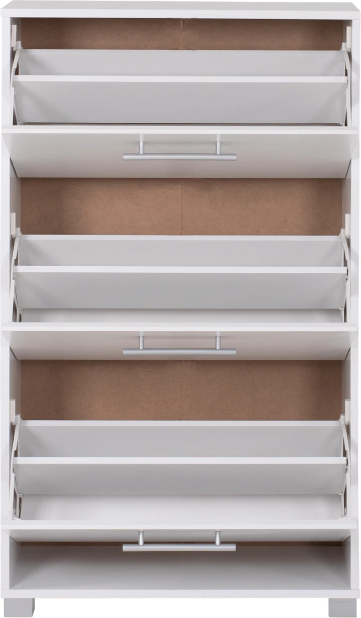 Kabinet këpucësh FH2221.05, 3 nivele, melaminë, ngjyrë e bardhë, 62x24x110H cm