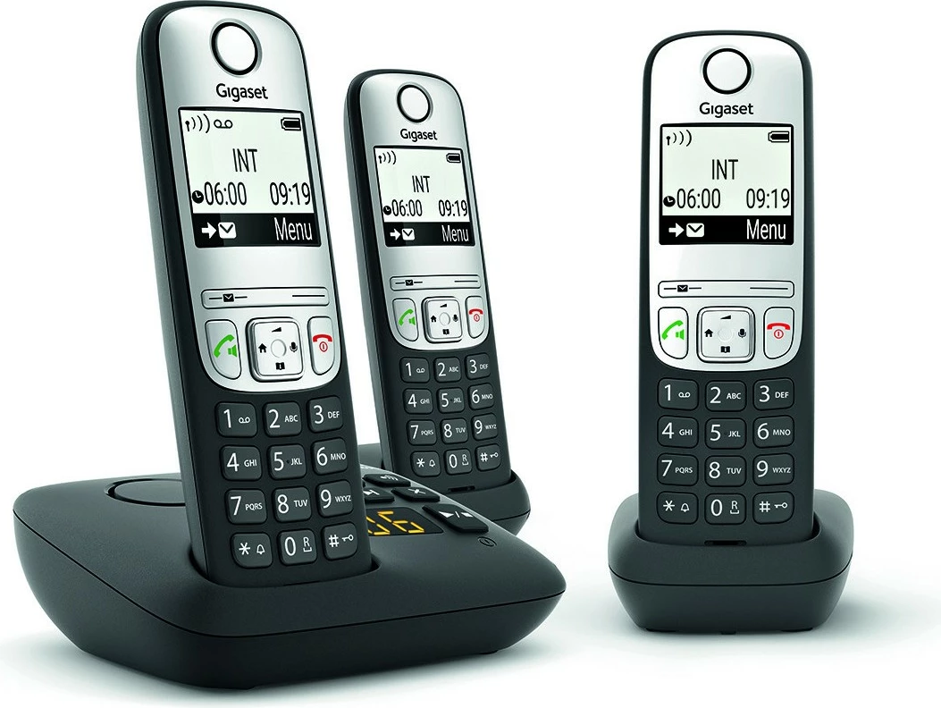 Telefon Gigaset A690A Trio, Analog/DECT, Wireless, 100 kontakte, Ngjyrë e zezë