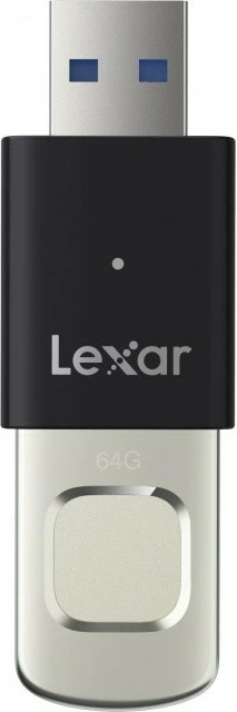 Pendrive Lexar F35pro, 64GB, USB 3.2 Gen1, me lexues gjurmësh gishti, Zi/Metal