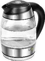 Çajnik elektrik me rregullim temperature, Lafe CEG005, 1.8 L, 2200 W, xhami, i zi/inox/transparente