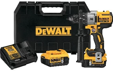 Makineri shpimi dhe vidhosje DeWALT DCD991P2, 18V, 5Ah, 2 bateri, zi-verdhë-gri, me kuti