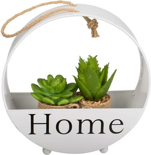 Vazo metalike e rrumbullakët OUT OF THE BLUE HOME, e bardhë