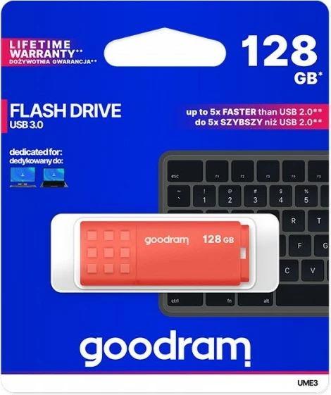 Pendrive GOODRAM UME3 128GB, USB 3.0, Portokalli