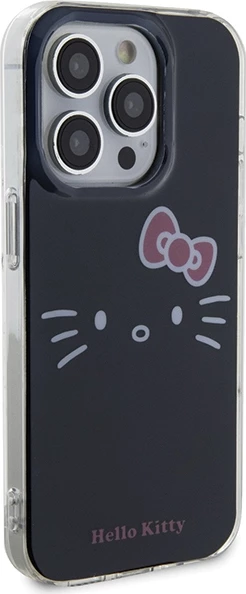 Mbështjellës Hello Kitty IML Kitty Face për iPhone 15 Pro Max, zi