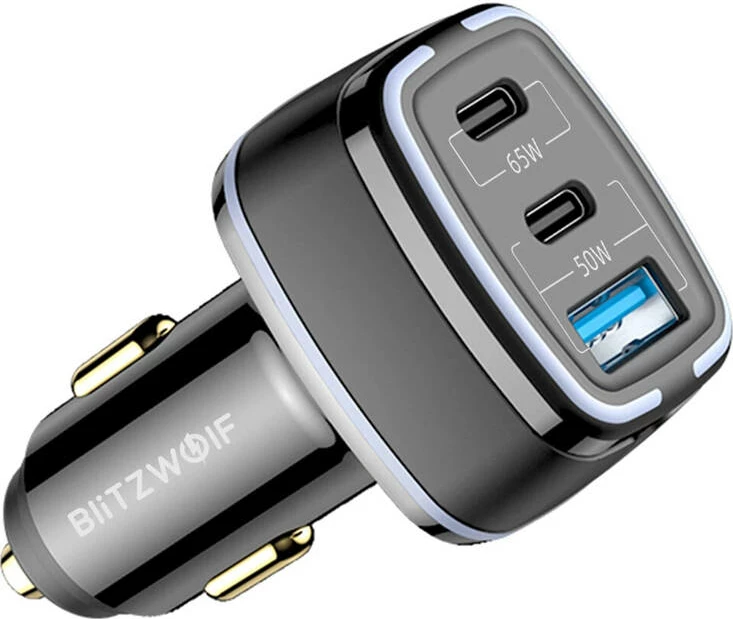 Karikues veture BlitzWolf BW-BC4, 115W, 3 porta USB PD, i zi
