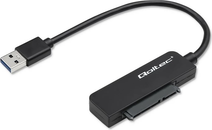 Adapter Qoltec 52268 për SSD/HDD 2.5", USB 3.0, 2TB, Zi