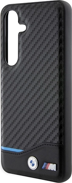 Mbështjellës BMW Leather Carbon për Samsung Galaxy S24, i zi