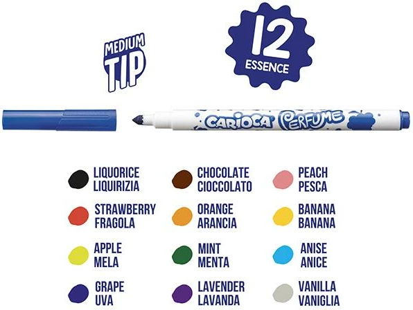 Markerë Carioca me aromë, 12 Ngjyra