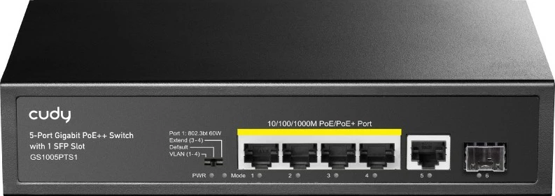 Switch Cudy GS1005PTS1, Gigabit Ethernet, PoE, Montim në mur