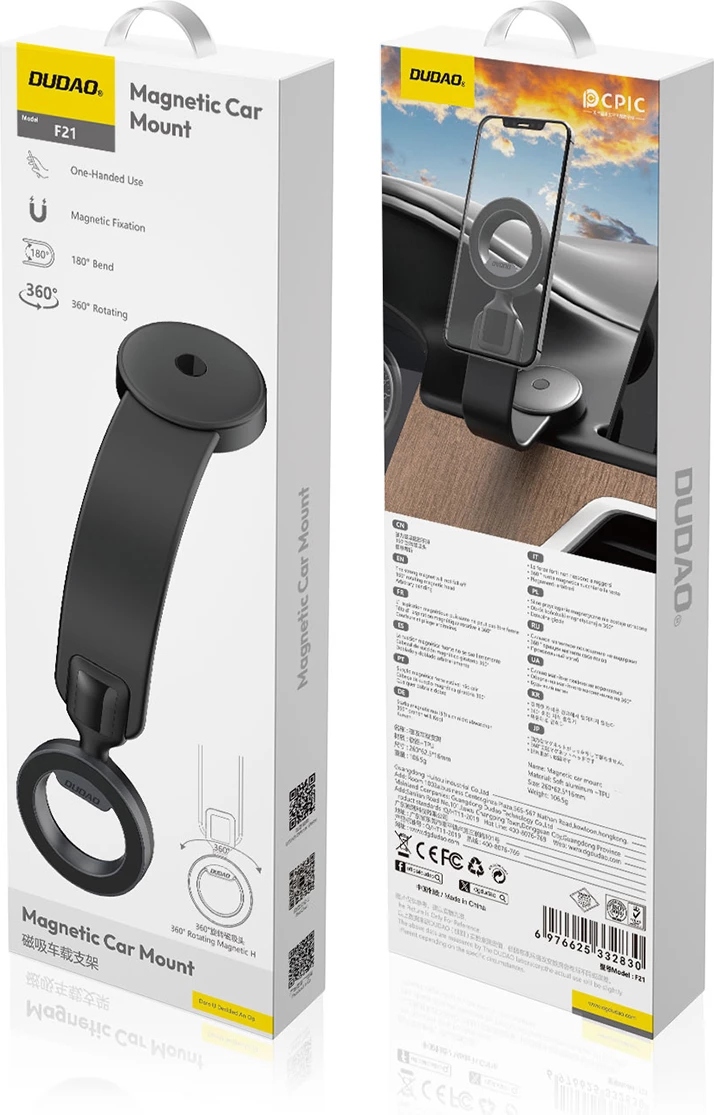 Mbajtës magnetik për celular Dudao F21 MagSafe, i zi