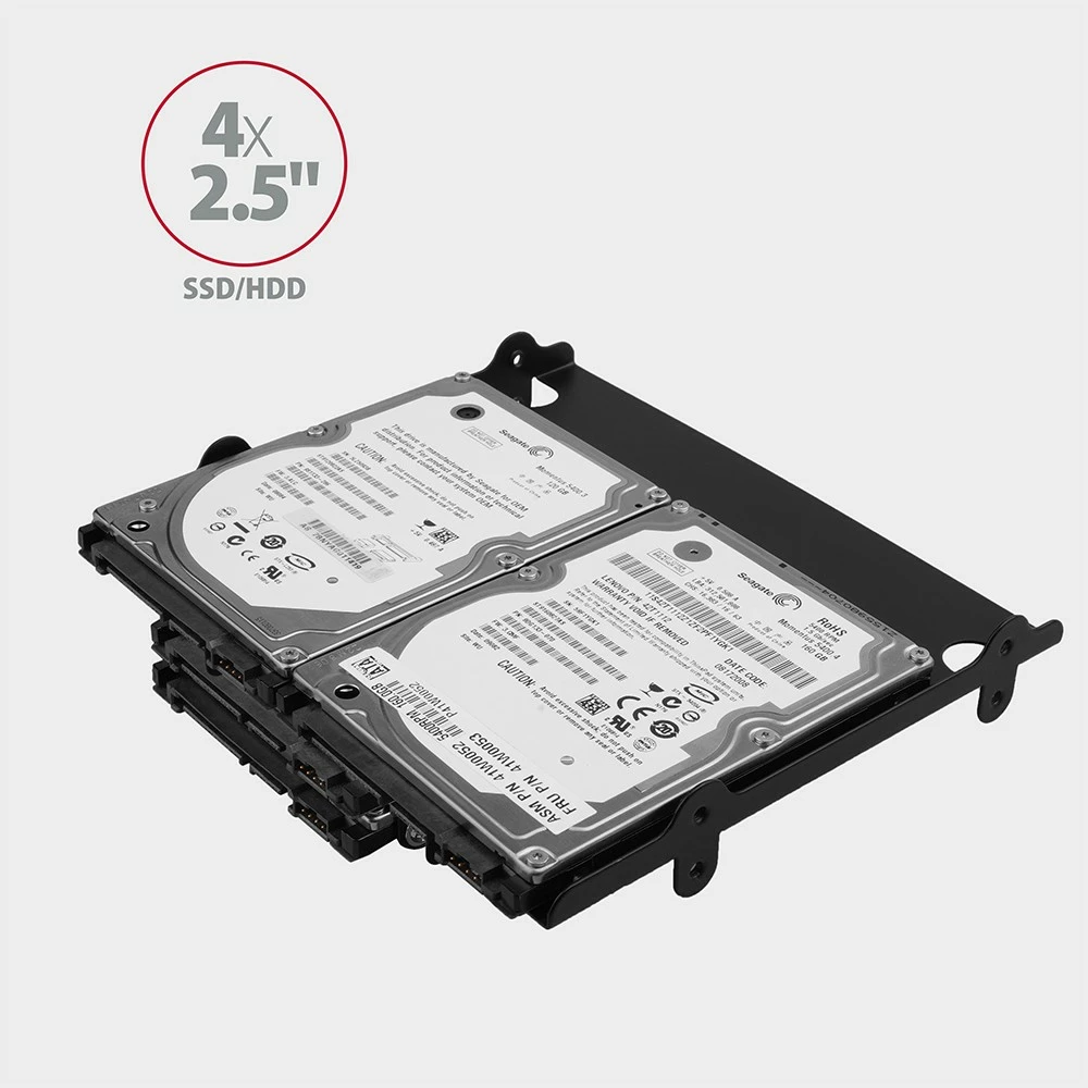 Kasë AXAGON RHD-435 për montim 4x 2.5" ose 2x 2.5" + 1x 3.5" HDD/SSD, për hapësirë 5.25", e zezë