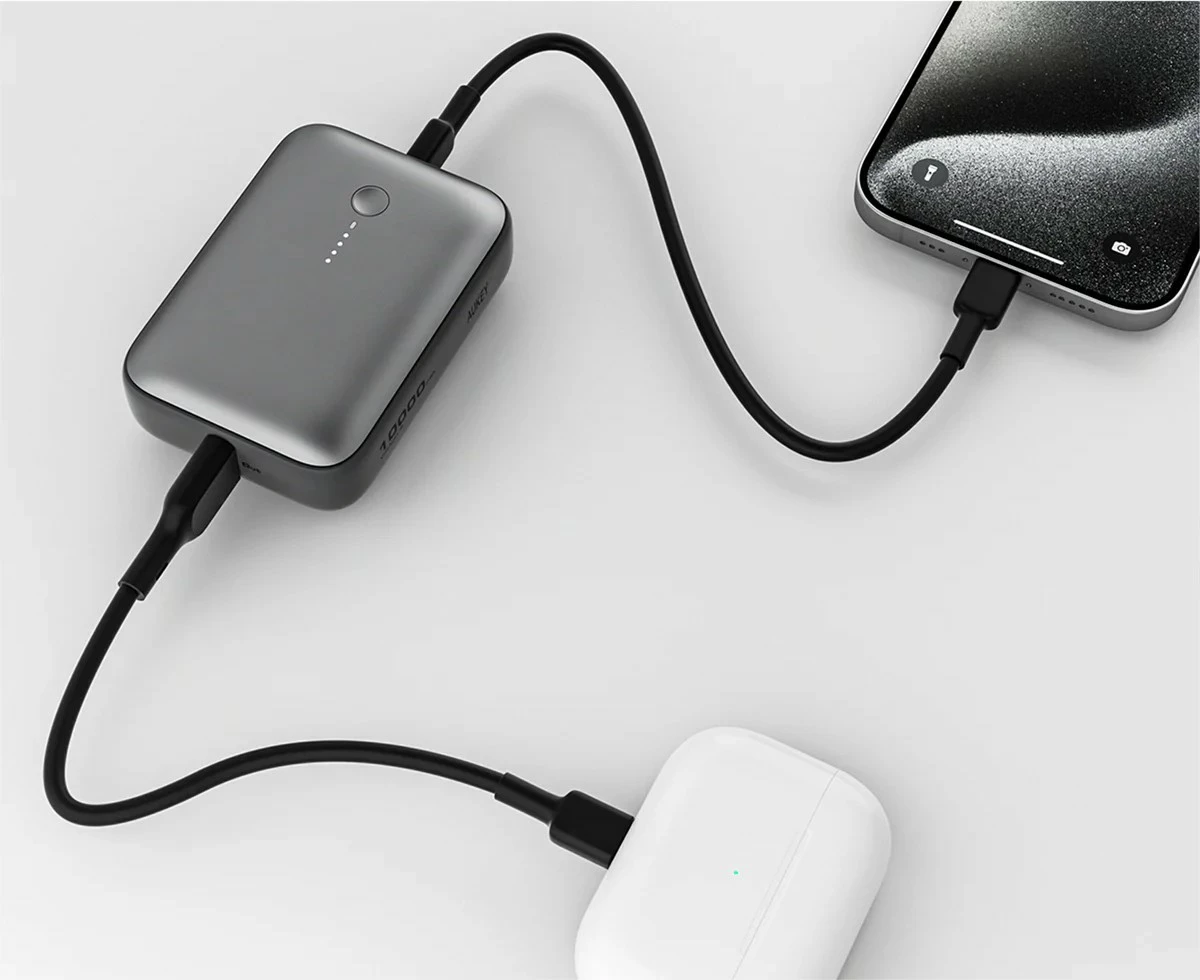 Power bank AUKEY PB-Y55, 10000mAh, 22.5W, 2xUSB, Gri