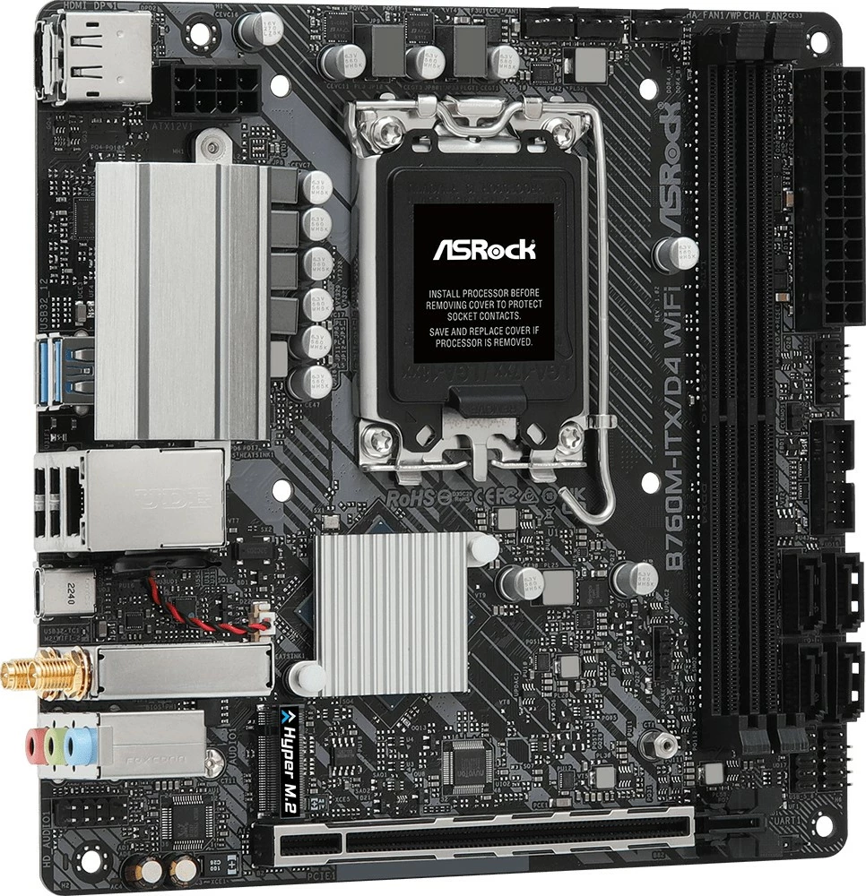 Pllakë amë ASRock B760M-ITX/D4 WiFi, Intel, LGA 1700, DDR4, mini ITX