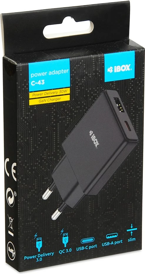 Karikues muri iBOX C-43 Slim GaN PD30W, i zi