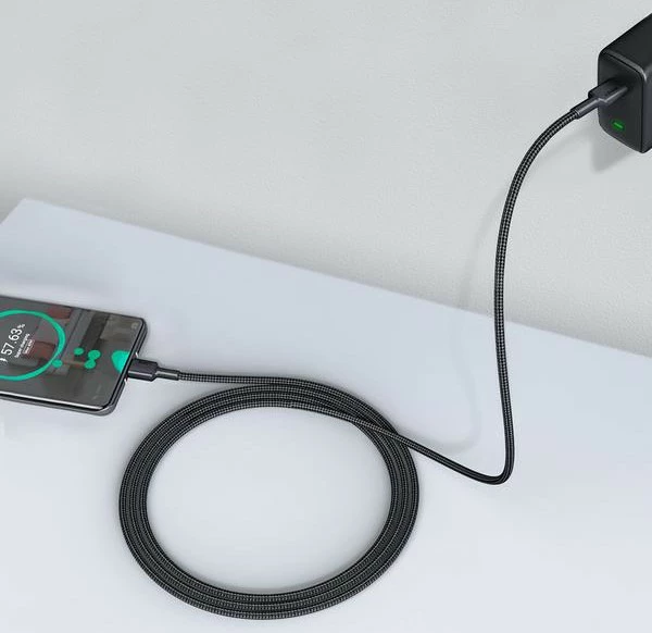 Kabllo USB-C në USB-C AUKEY CB-CD45, 0.9m, 60W, E zezë