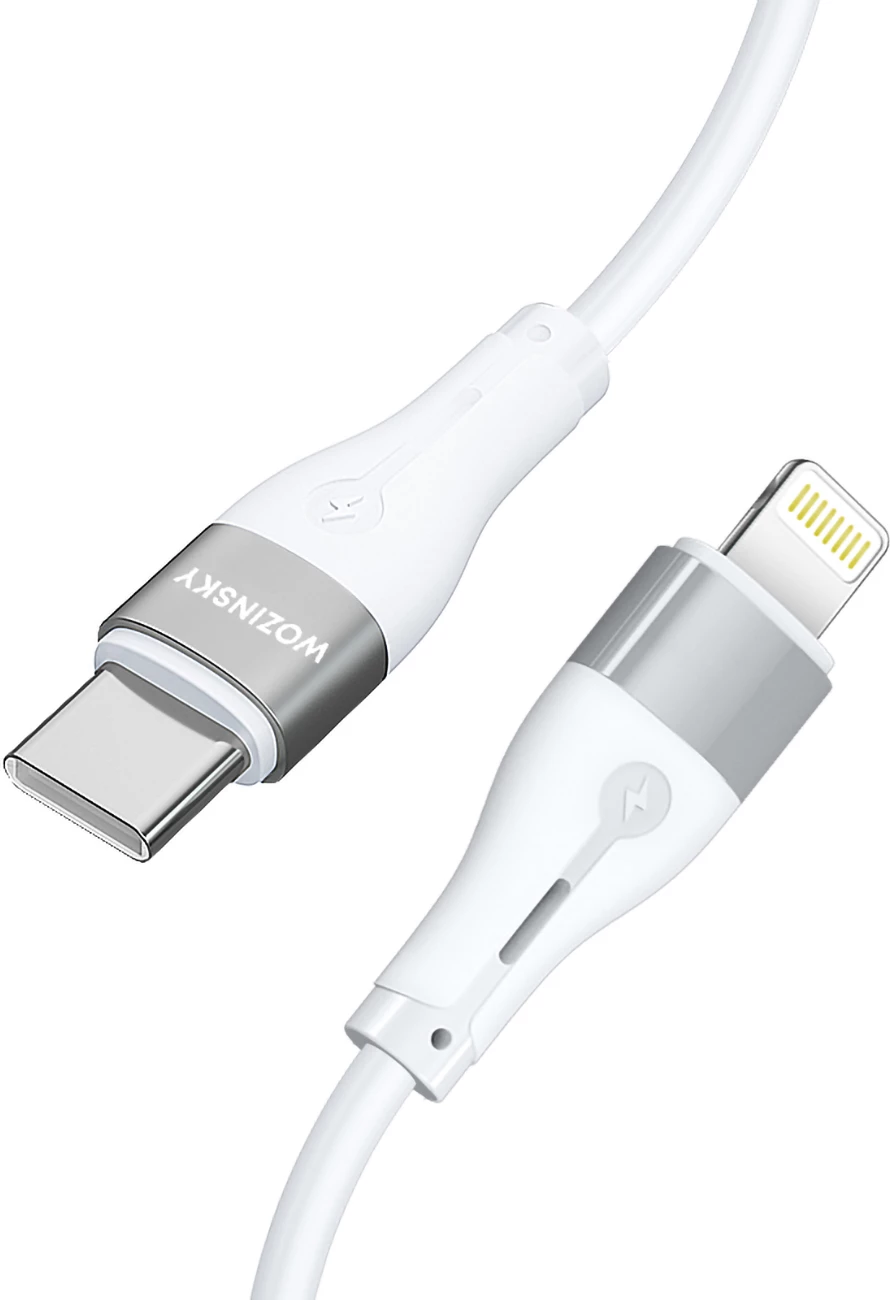 Kabllo Wozinsky WSTCL2, Lightning/USB-C, 2m, 27W, e bardhë