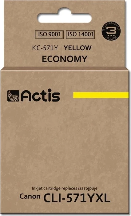 Ngjyrë zëvendësuese Actis KC-571Y për printer Canon CLI-571Y, 12ml, e verdhë