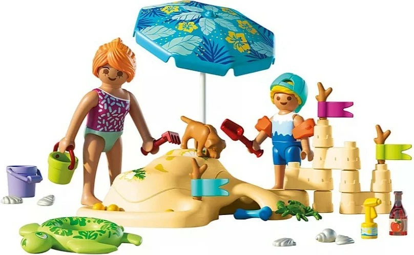 Set lodrash Playmobil My Life 71906 Family at the Beach, 46 pjesë