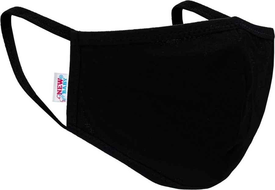 Maskë mbrojtëse tekstile, New Baby, një-shtresë, ripërdorim, madhësi universale, e zezë